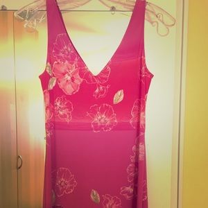 BCBG Maxazria Pink Floral Sleeveless Dress